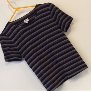 Armani Collezioni Striped short sleeve knit shirt